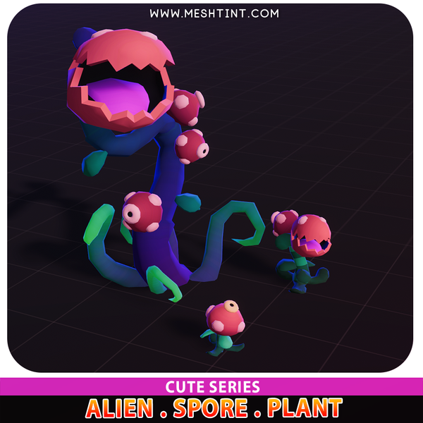 Alien Spore Plant Cute Meshtint 3d model unity low poly game sci fi science fiction evolution 