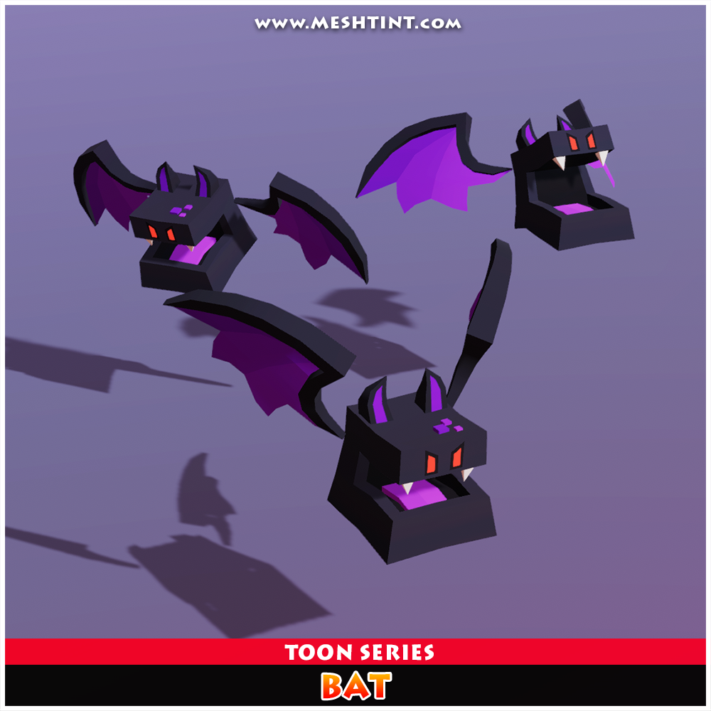 Bat Toon Meshtint 3d model unity low poly game fantasy creature monster evolution Pokemon