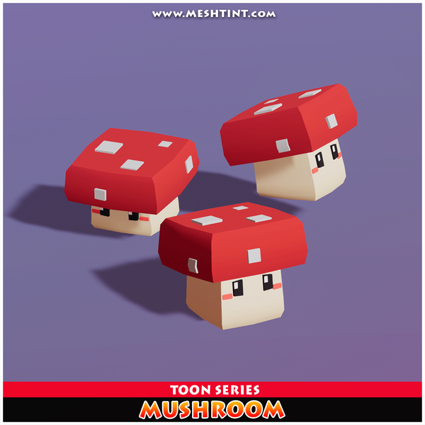 Mushroom Toon Meshtint 3d model unity low poly game fantasy creature monster evolution Pokemon