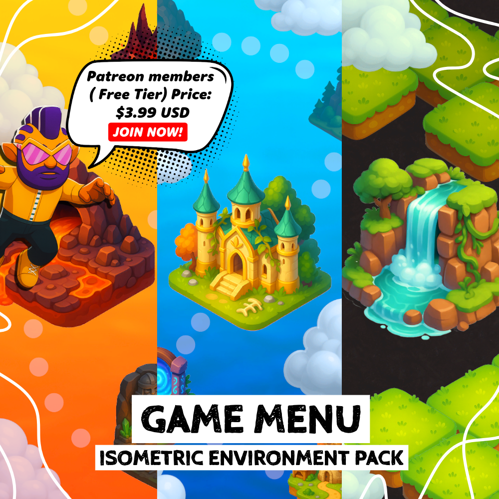 Game Menu UI Isometric Environment Pack 01 Cute Pro Series
