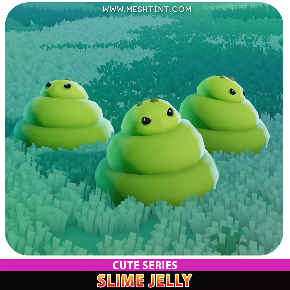 Slime Jelly Meshtint 3d model unity low poly game fantasy creature monster evolution Pokemon