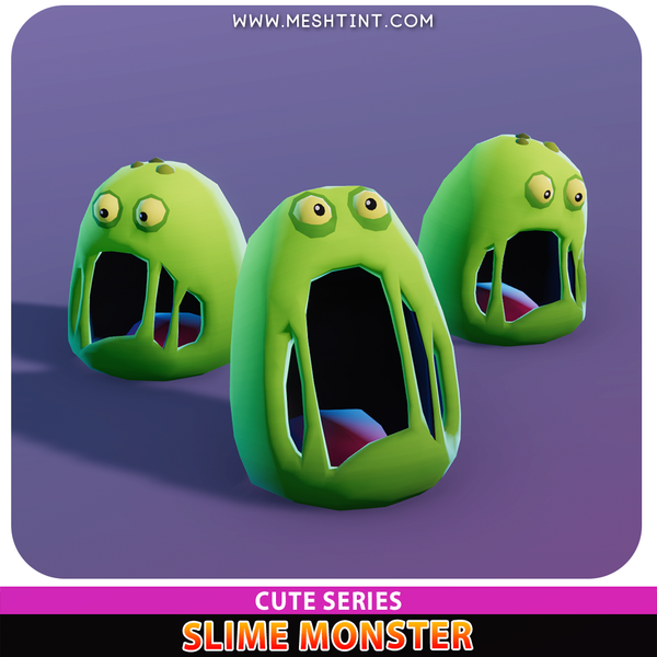 Slime Monster Cute Series Meshtint 3d model modular character unity low poly game fantasy creature