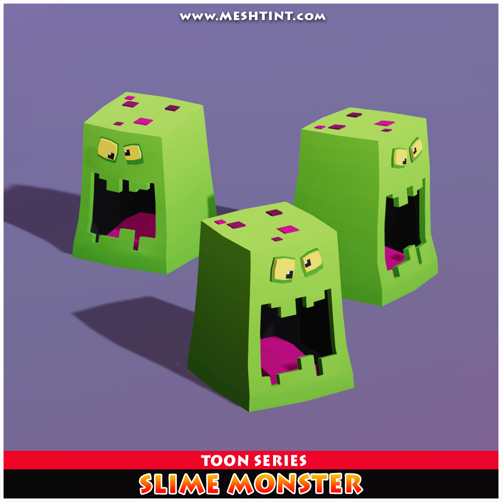 Slime Monster Toon Meshtint 3d model unity low poly game fantasy creature monster evolution Pokemon
