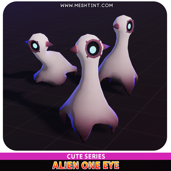 Alien One Eye Cute Meshtint 3d model unity low poly game sci science fiction evolution development