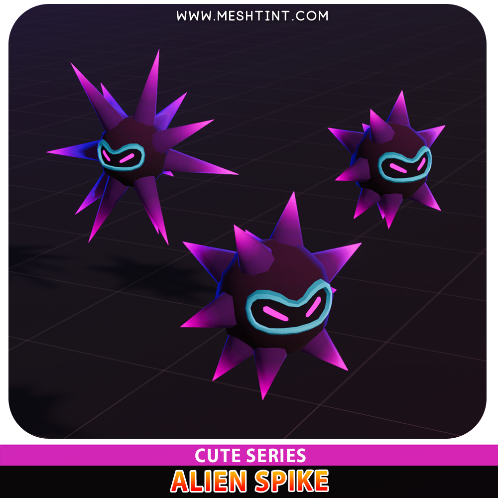 Alien Spike Cute Meshtint 3d model unity low poly game fantasy creature monster evolution Pokemon