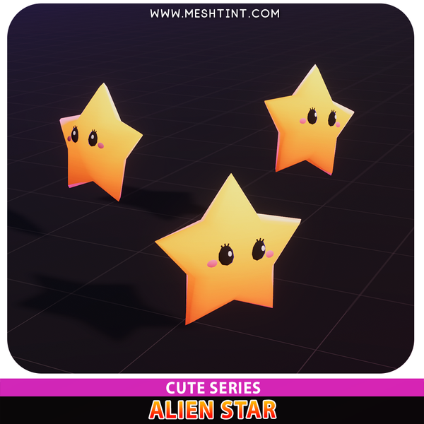 Alien Star Cute Meshtint 3d model unity low poly game sci fi science fiction evolution mario