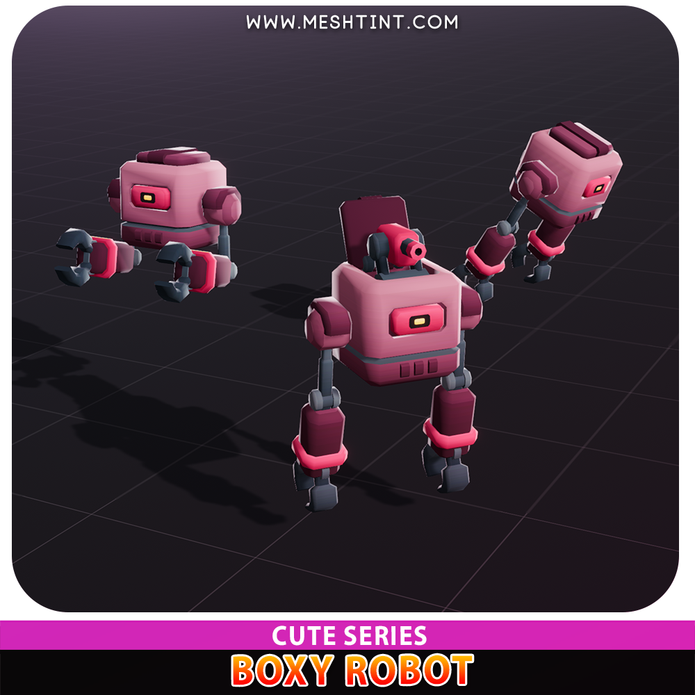 Boxy Robot Cute Meshtint 3d model unity low poly game sci fi science fiction evolution futuristic