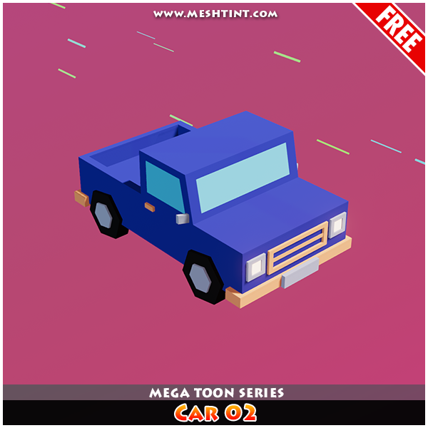 Meshtint Free Car 02 Mega Toon Series Mesh Tint Shop3DSA Unity3D Game Low Poly Download 3D Model