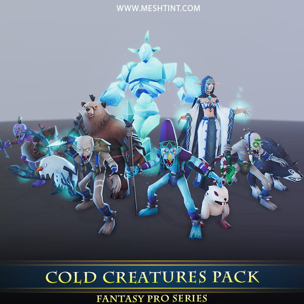 Cold Creatures Pack 1.1 Mesh Tint Shop3DSA Unity3D Game Low Poly Download 3D Model