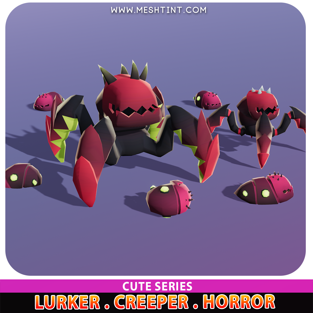Lurker Creeper Horror Evolution Cute Meshtint 3d model unity low poly game nft fantasy creature