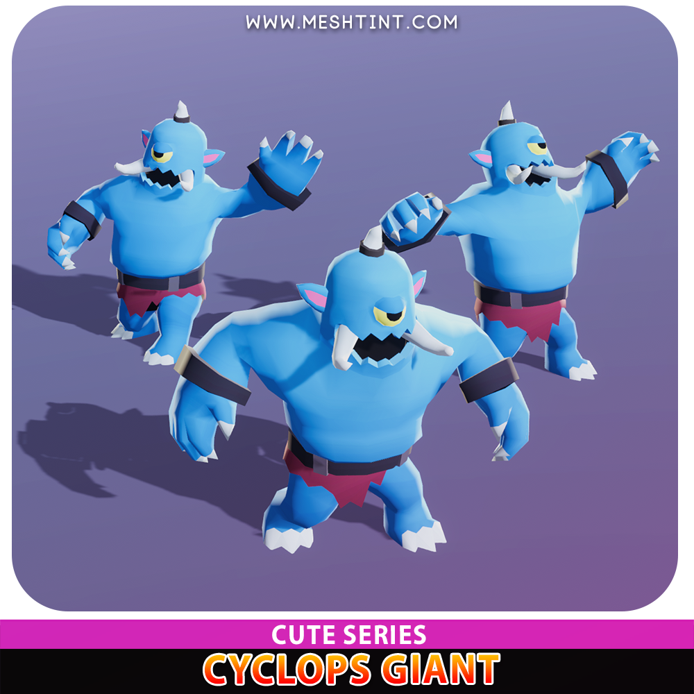 Cyclops Giant Cute Meshtint 3d model unity low poly game fantasy creature monster evolution Pokemon