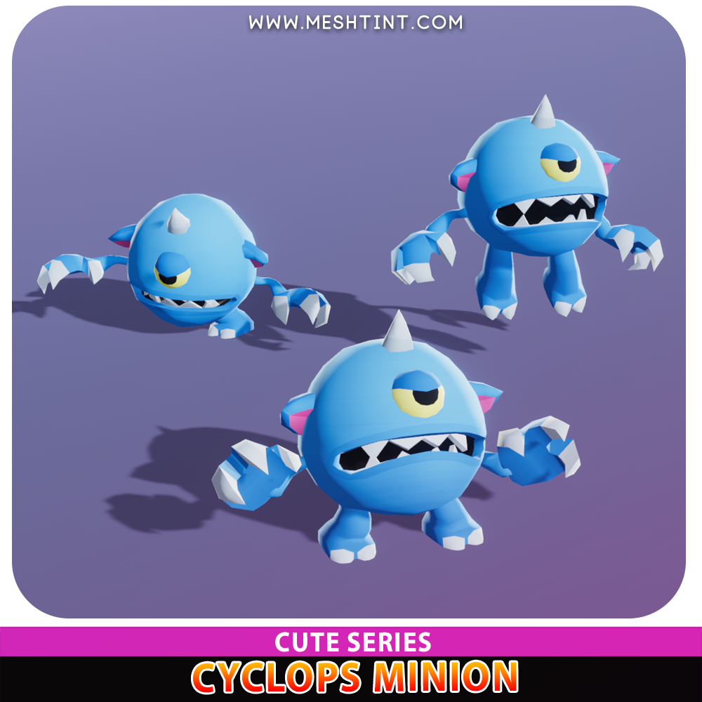 Cyclops Minion Cute Meshtint 3d model modular character unity low poly game fantasy creature monster