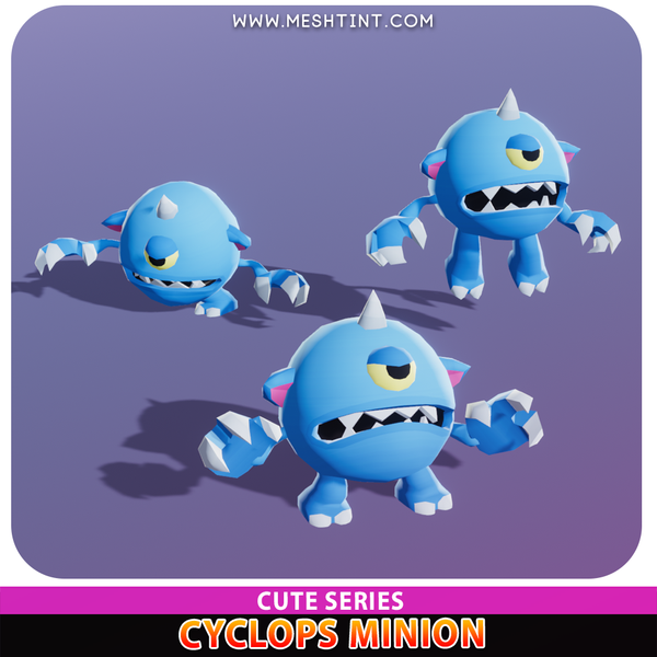 Cyclops Minion Cute Meshtint 3d model modular character unity low poly game fantasy creature monster