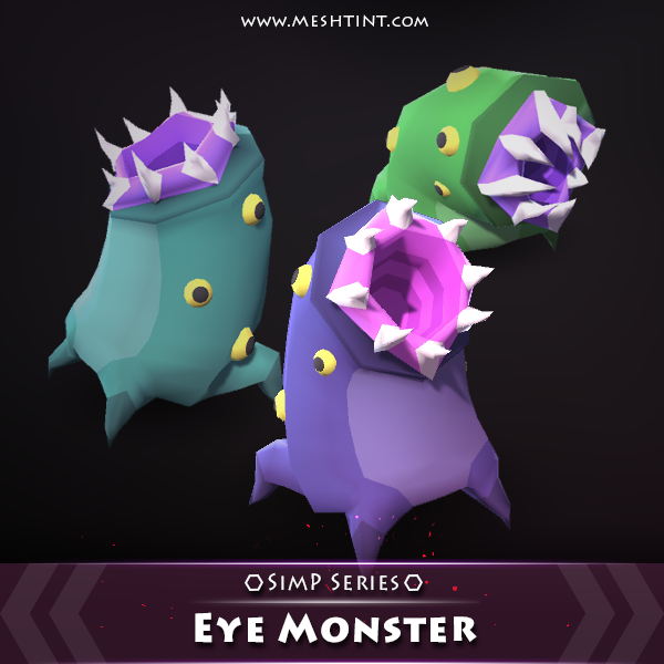 Eye Monster SimP Series Mesh Tint Shop3DSA Unity3D Game Low Poly Download 3D Model