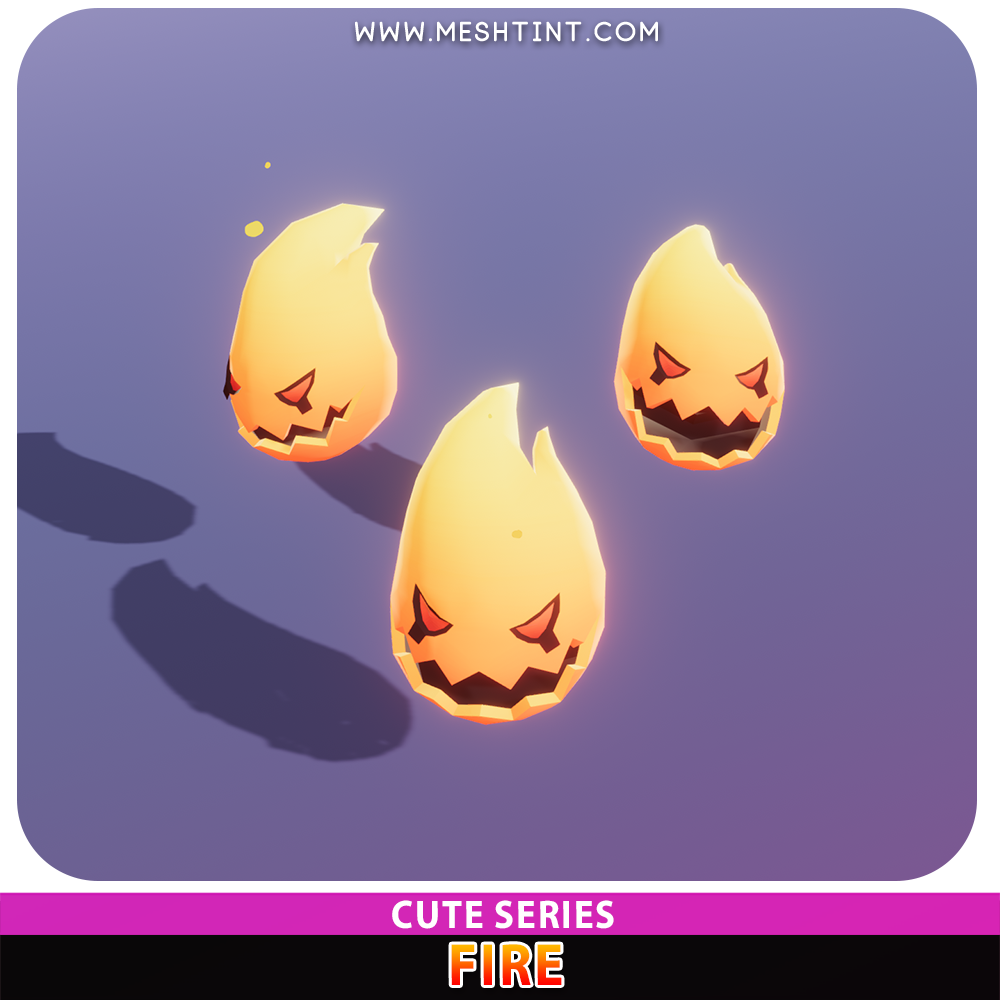 fire cute Meshtint 3d model unity low poly game fantasy creature monster evolution Pokemon pet hell