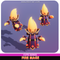 Fire Mage Cute Meshtint 3d model unity low poly game fantasy creature monster evolution Pokemon