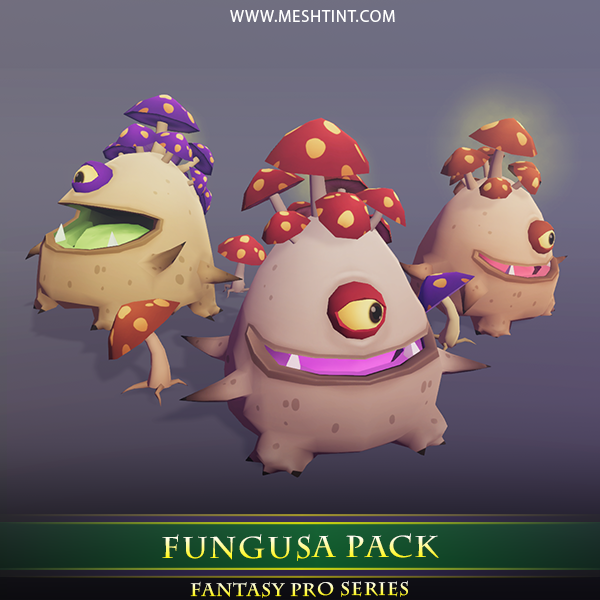 Fungusa Pack 1.1 Mesh Tint Shop3DSA Unity3D Game Low Poly Download 3D Model