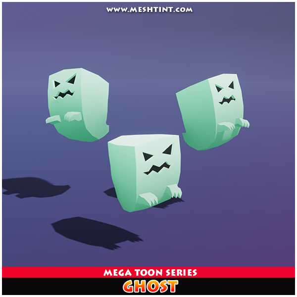 Ghost Mega Toon Meshtint 3d model unity low poly game fantasy creature monster evolution evolve