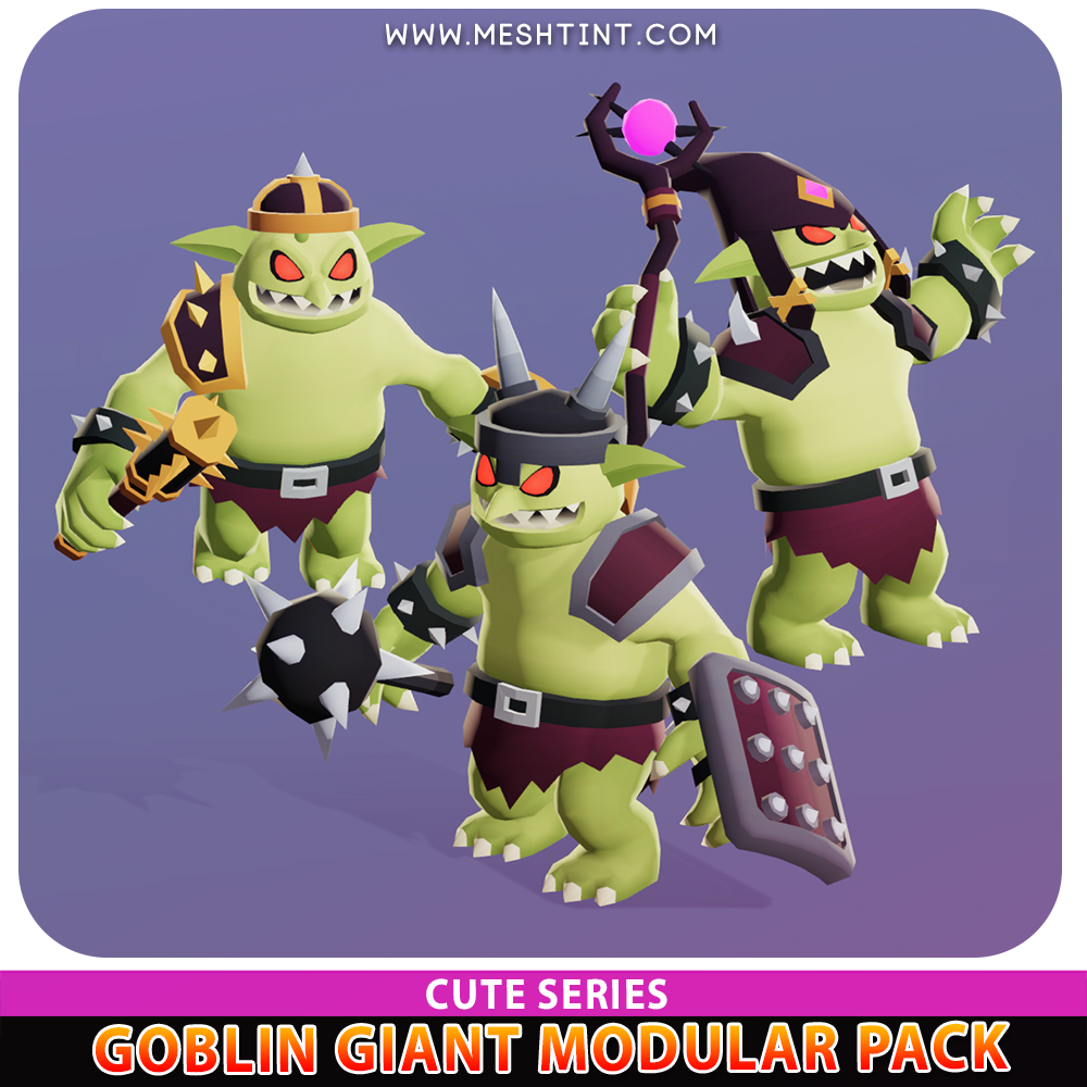 Goblin Giant Modular Cute Meshtint 3d model character unity low poly game fantasy creature monster