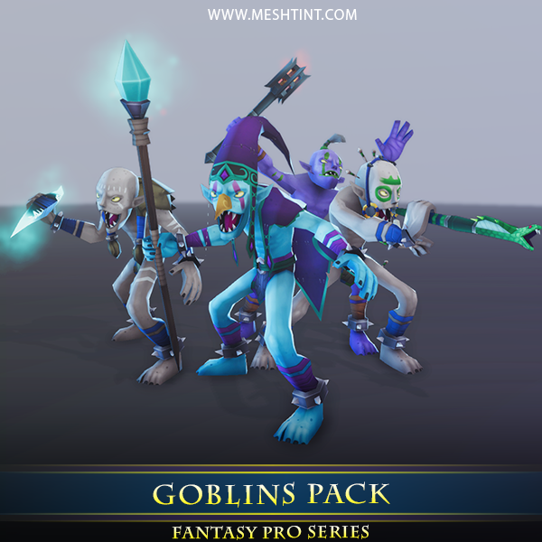 Goblins Pack 1.1 Mesh Tint Shop3DSA Unity3D Game Low Poly Download 3D Model