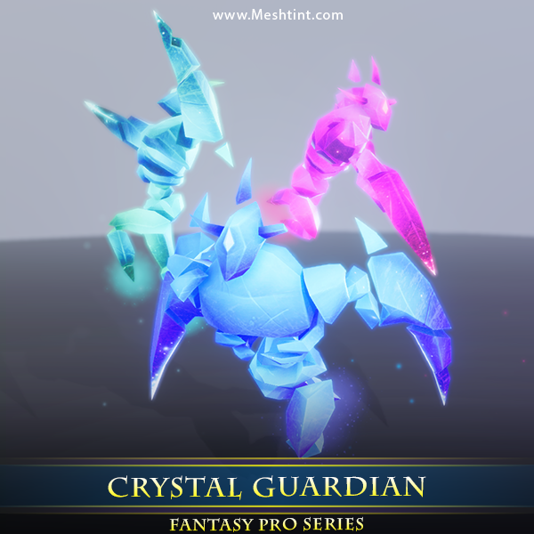 Crystal Guardian 1.1 Mesh Tint Shop3DSA Unity3D Game Low Poly Download 3D Model