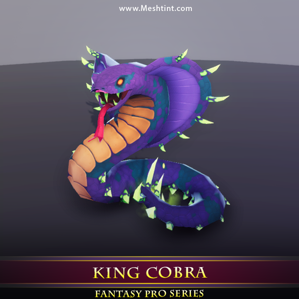 King Cobra 1.2 Mesh Tint Shop3DSA Unity3D Game Low Poly Download 3D Model