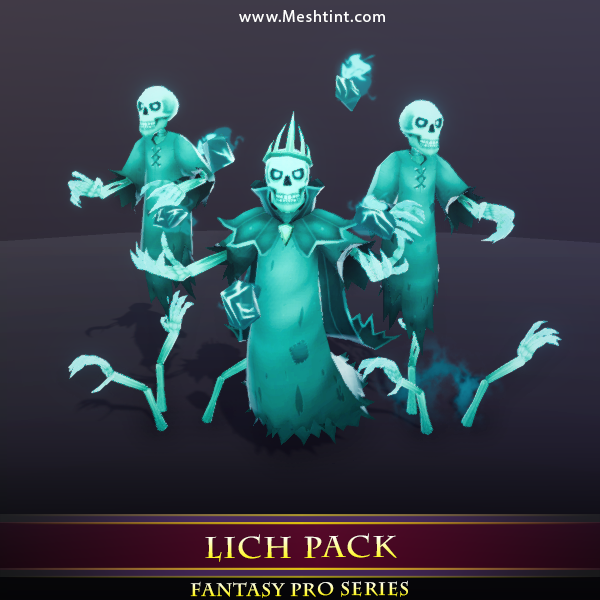 Lich Pack 1.4 Mesh Tint Shop3DSA Unity3D Game Low Poly Download 3D Model