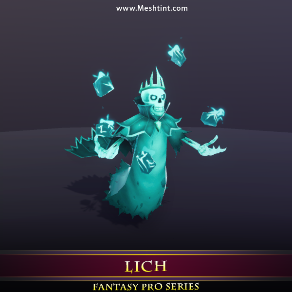 Lich 1.2 Mesh Tint Shop3DSA Unity3D Game Low Poly Download 3D Model