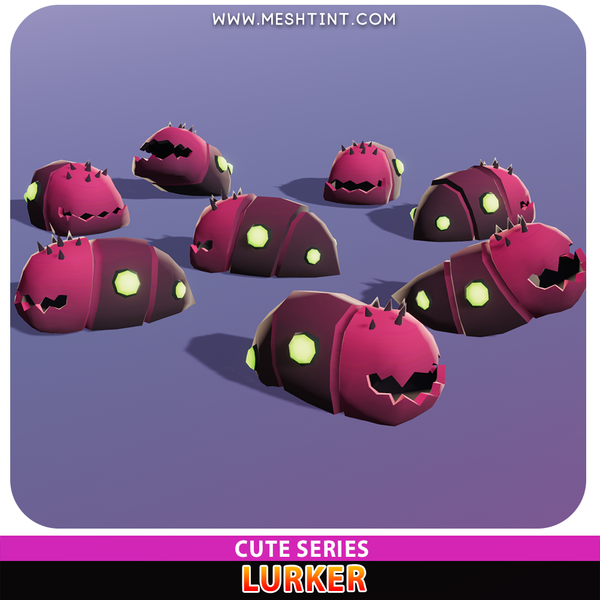 lurker worm Meshtint 3d model unity low poly game nft fantasy creature monster evolution Pokemon