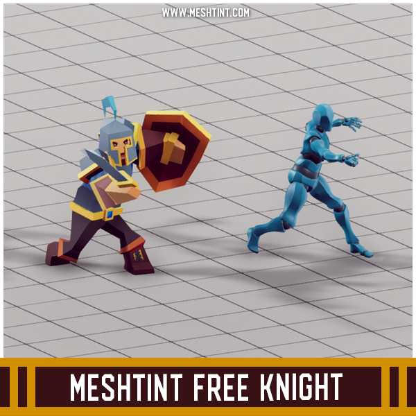 Meshtint Free Knight Mesh Tint Shop3DSA Unity3D Game Low Poly Download 3D Model