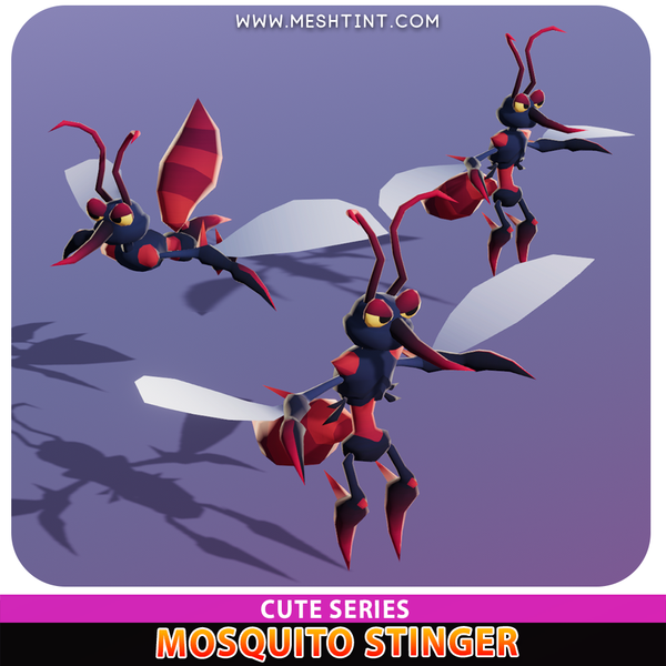 Mosquito Stinger Cute Meshtint 3d model unity low poly game fantasy Pokemon insect bug pixelmon