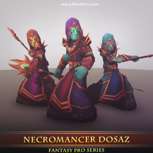 Necromancer Dosaz 1.2 Mesh Tint Shop3DSA Unity3D Game Low Poly Download 3D Model