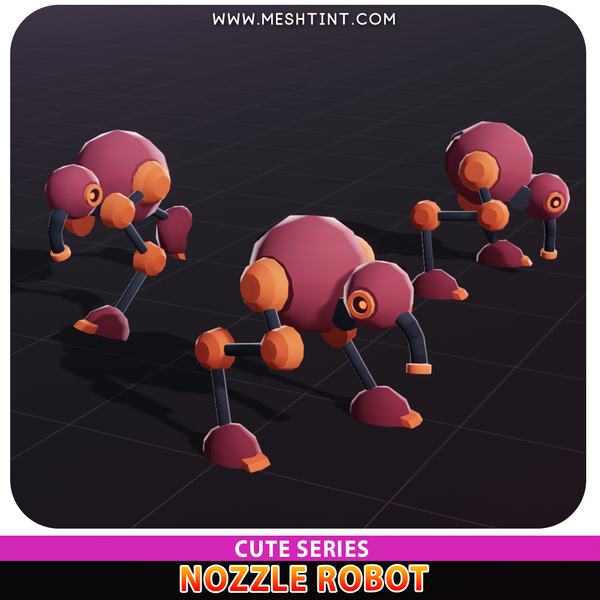 Nozzle Robot Cute Meshtint 3d model unity low poly game sci fi science fiction evolution