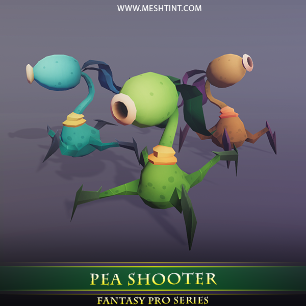 Pea Shooter 1.1 Mesh Tint Shop3DSA Unity3D Game Low Poly Download 3D Model