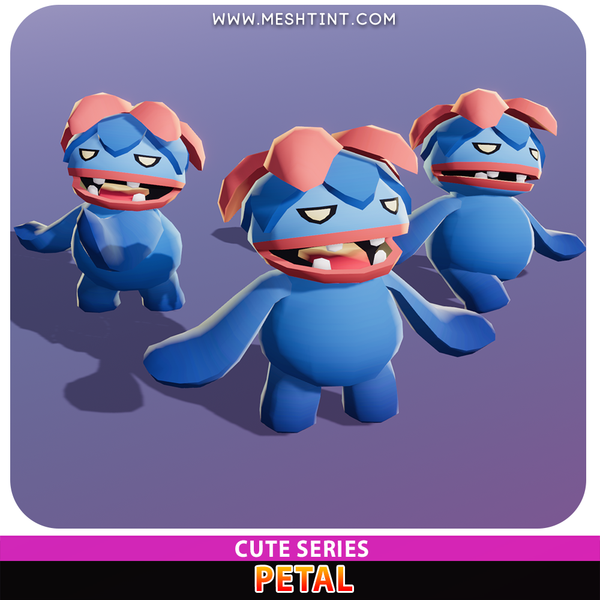 petal cute flower Meshtint 3d model unity low poly game fantasy creature monster evolution Pokemon