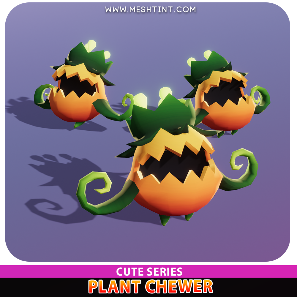 Plant Chewer Cute Meshtint 3d model unity low poly game fantasy creature monster evolution