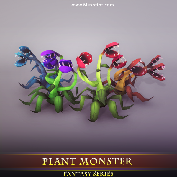 Plant Monster 1.4 Mesh Tint Shop3DSA Unity3D Game Low Poly Download 3D Model