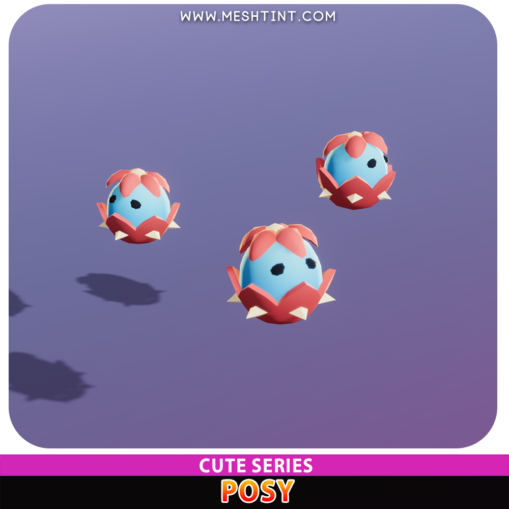 posy cute flower seed pet Meshtint 3d model unity low poly game fantasy creature monster evolution