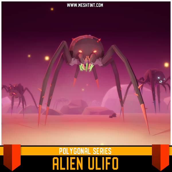 Polygonal - Alien Ulifo Mesh Tint Shop3DSA Unity3D Game Low Poly Download 3D Model