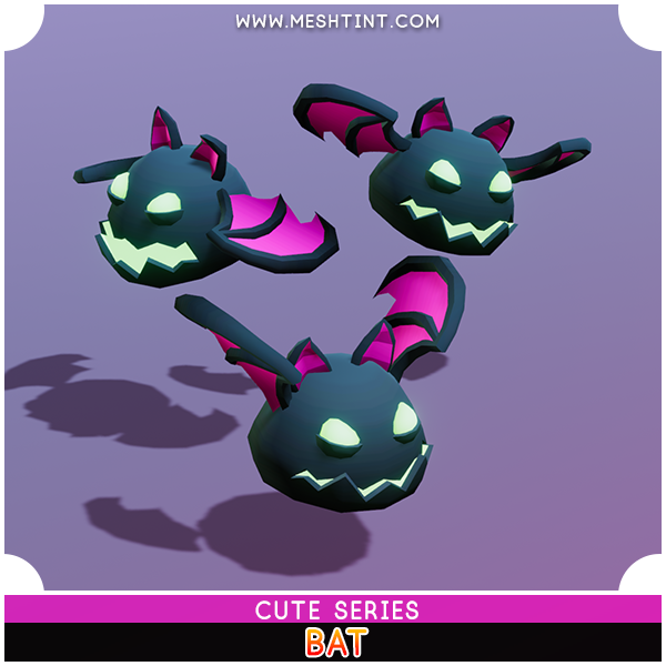 Bat Cute Series Mesh Tint Shop3DSA Unity3D Game Low Poly Download 3D Model