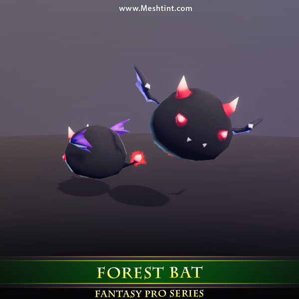Forest Bat 1.4 Mesh Tint Shop3DSA Unity3D Game Low Poly Download 3D Model