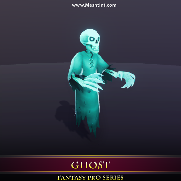Ghost 1.2 Mesh Tint Shop3DSA Unity3D Game Low Poly Download 3D Model