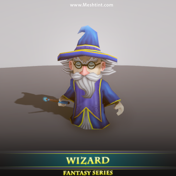 Wizard 1.5 Mesh Tint Shop3DSA Unity3D Game Low Poly Download 3D Model
