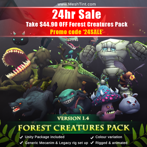 SALE: $44.90 OFF Forest Creatures Pack for 24hr only