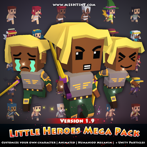 Little Heroes Mega Pack updated! Customizable face!