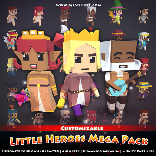 Tutorial: How to change character's face in Little Heroes Mega Pack