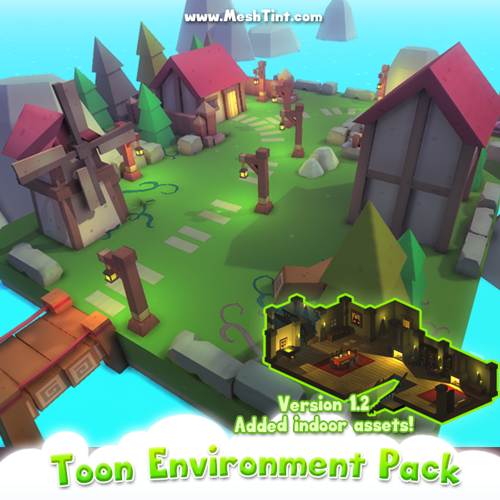 Create indoor scenes with Toon Environment Pack updates!