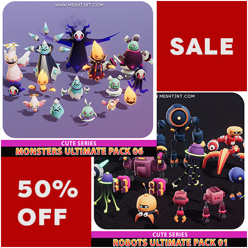 50% OFF Monsters Ultimate Pack 6 + Robots Ultimate Pack 1