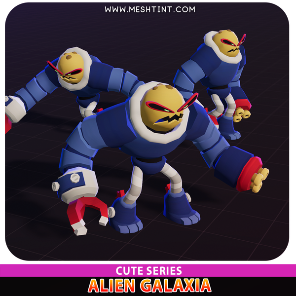 Alien Galaxia Cute Series Meshtint 3d model unity low poly game sci fi science fiction evolution 