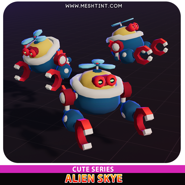 Alien Skye Cute Meshtint 3d model unity low poly game sci fi science fiction evolution Pew